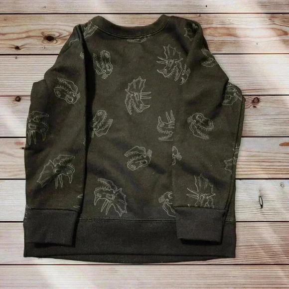 GARANIMALS SIZE 2T BLACK SWEATSHIRT WITH DINOSAURS PRINT - Picture 2 of 2